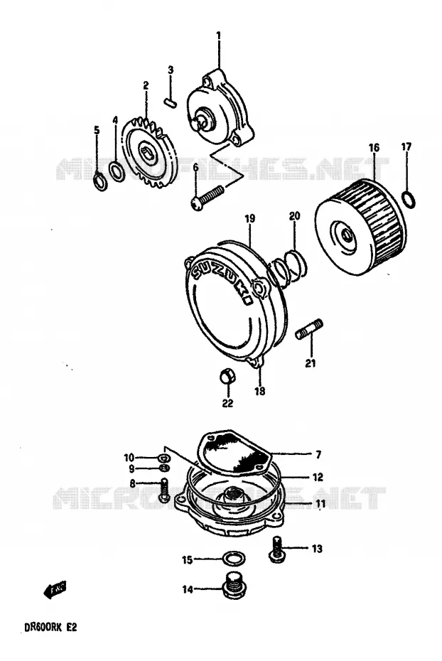 OLIEPOMP Suzuki MOTO 600 DR 1989  DR600RK(E2)