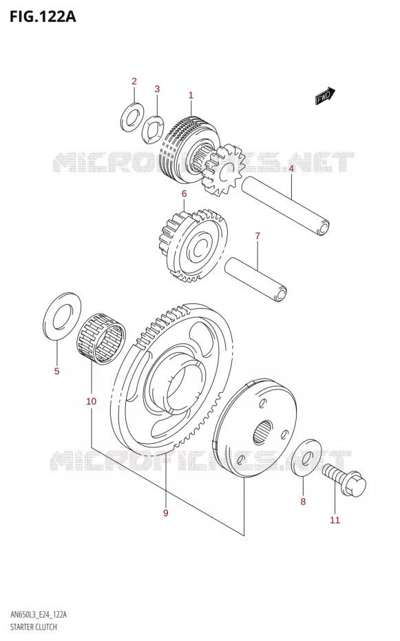 STARTMOTOR KOPPELINGS Suzuki SCOOTER 650 BURGMAN 2013  AN650 L3 (E24)