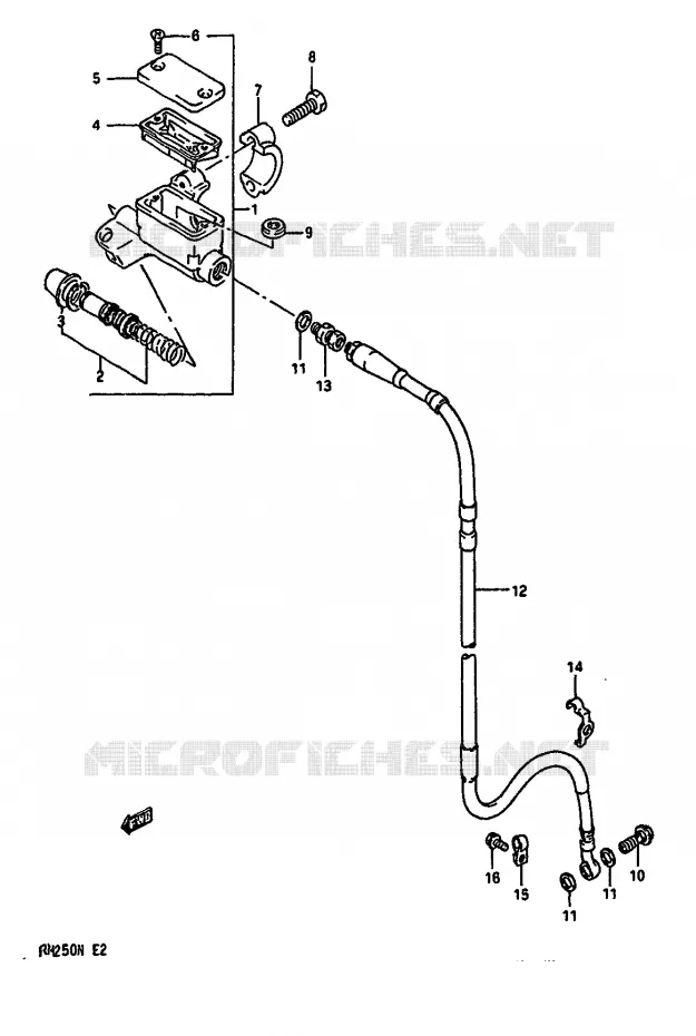FRONT HOOFDREMCILINDERDELE N) Suzuki MOTO 125 RM 1981  RM125X