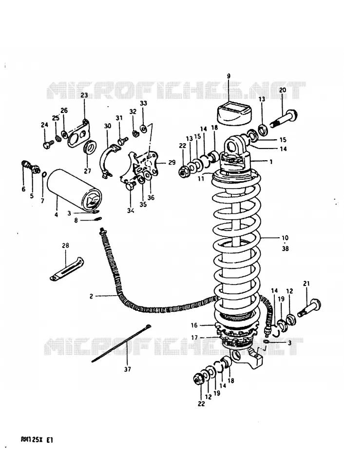 SCHOKDEMPER Suzuki MOTO 125 RM 1981  RM125X