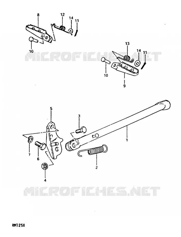 STAND - FOOTREST Suzuki MOTO 125 RM 1981  RM125X