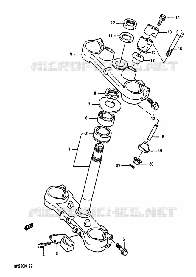 STUURPEN DIRECTION (MODELE M / N) Suzuki MOTO 125 RM 1981  RM125X