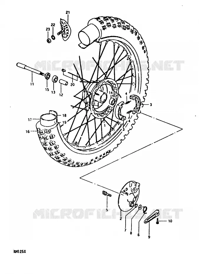 VOORWIEL Suzuki MOTO 125 RM 1981  RM125X