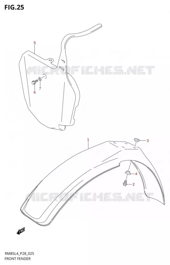 FRONT FENDER Suzuki MOTO 85 RM 2014  RM85L L4 (P03,P28,P33)