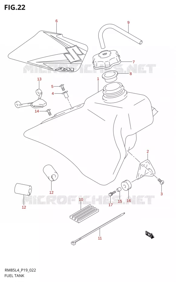 BENZINETANK Suzuki MOTO 85 RM 2014  RM85 L4 (P19)