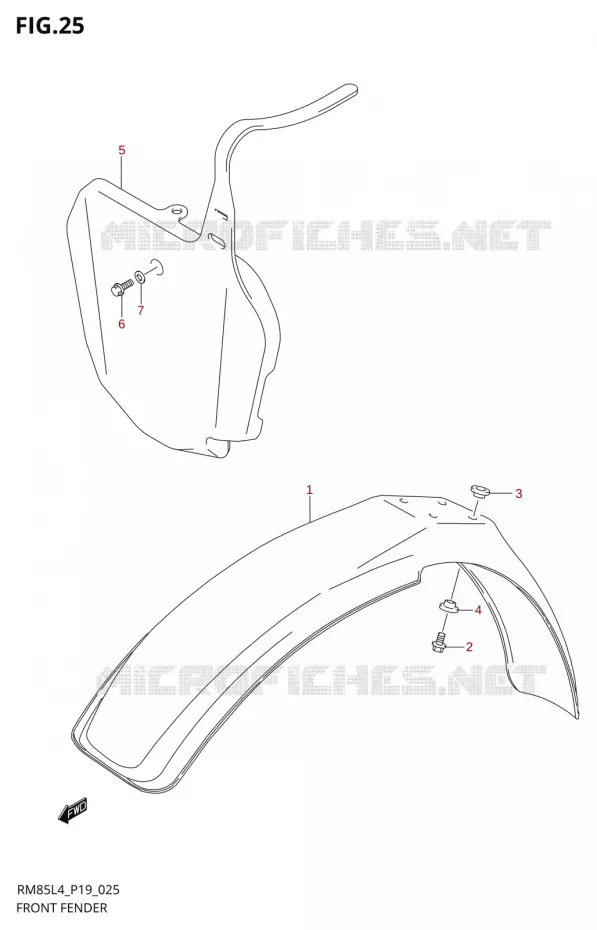 FRONT FENDER Suzuki MOTO 85 RM 2014  RM85L L4 (P19)