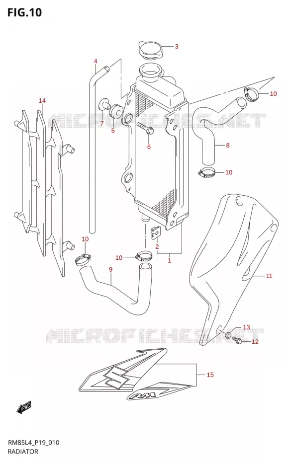 RADIATOR Suzuki MOTO 85 RM 2014  RM85 L4 (P19)