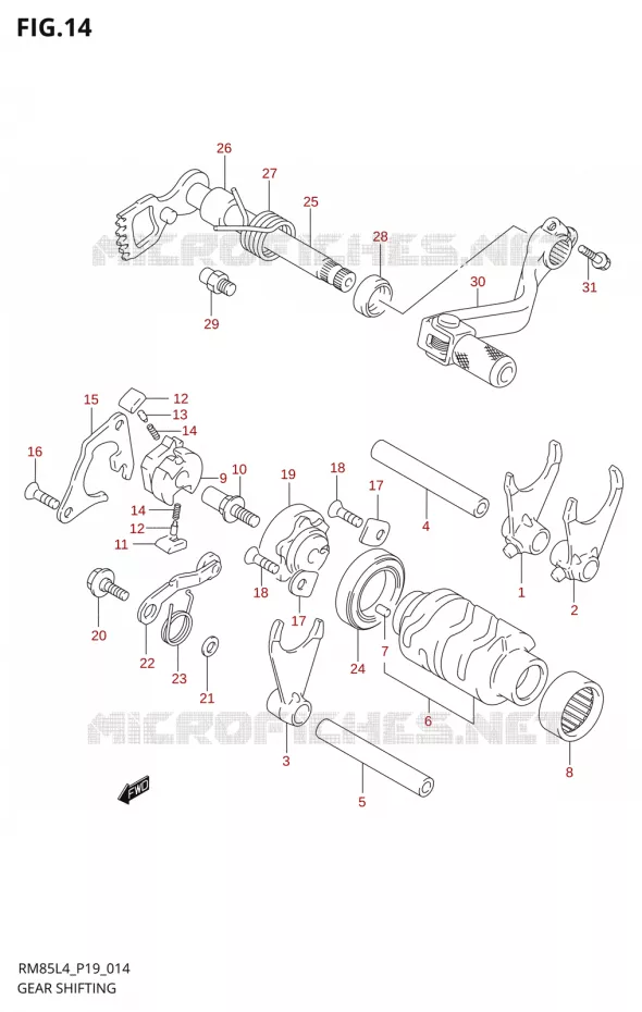 SCHAKELEN ASSY Suzuki MOTO 85 RM 2014  RM85 L4 (P19)