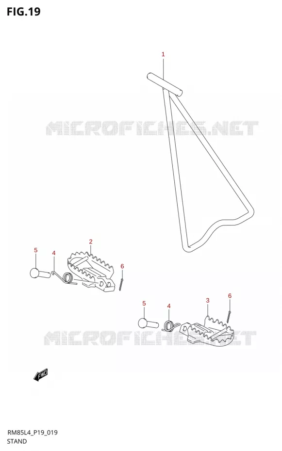 STANDLE (RM85L4 P19) Suzuki MOTO 85 RM 2014  RM85L L4 (P19)