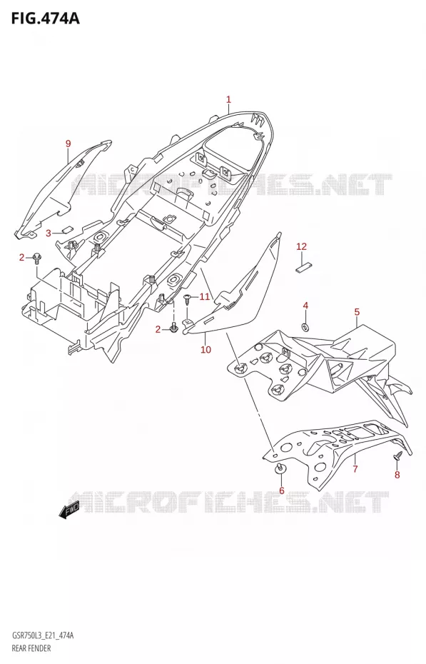 ACHTERSPATBORDR750:L3:E21) Suzuki MOTO 750 GSR 2013  GSR750A L3 (E21)