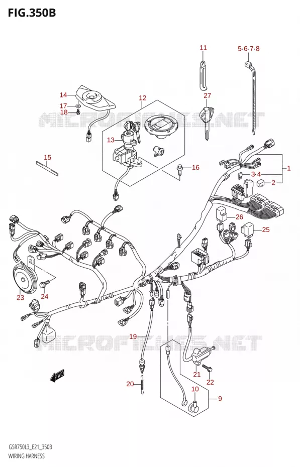 BEDRADINGNESS (GSR750:L3:E24) Suzuki MOTO 750 GSR 2013  GSR750UE L3 (E21)