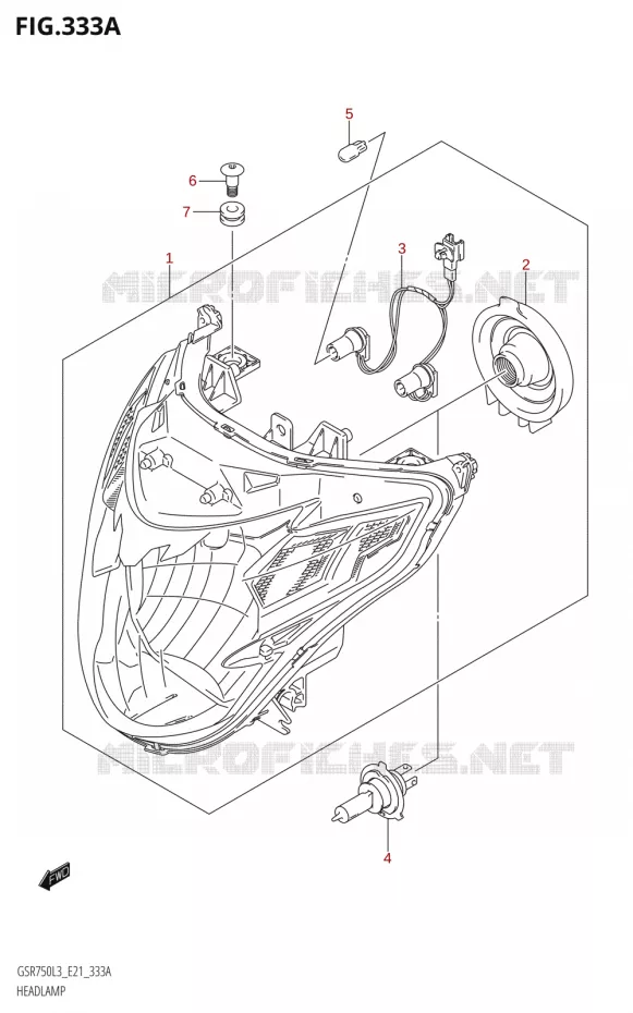 KOPLAMP (GSR750:L3:E21) Suzuki MOTO 750 GSR 2013  GSR750A L3 (E21)