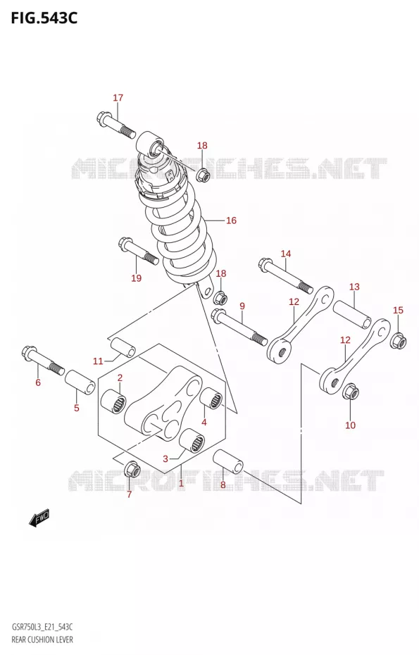 SCHOKBREKER AANEENSCHAKELINGL3:E21) Suzuki MOTO 750 GSR 2013  GSR750AUE L3 (E21)