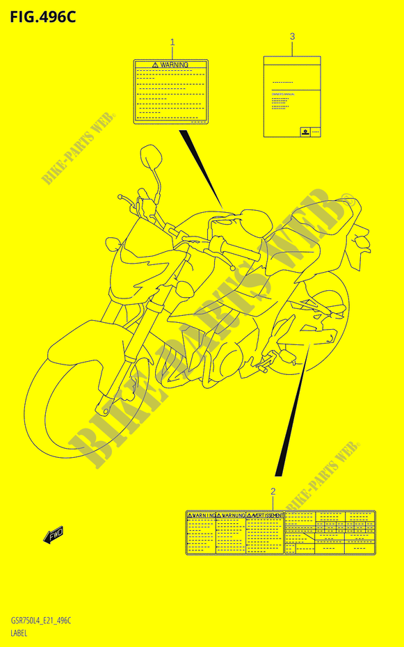 ETIKETGSR750UE:L4:E21) voor Suzuki GSR 750 2014
