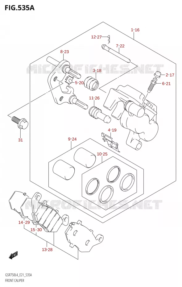 FRONT CALIPER Suzuki MOTO 750 GSR 2014  GSR750A L4 (E21)