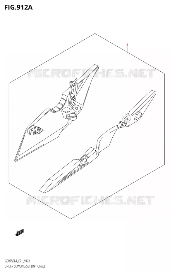 ONDER COWLING SET (OPTIONAL) Suzuki MOTO 750 GSR 2014  GSR750UE L4 (E21)