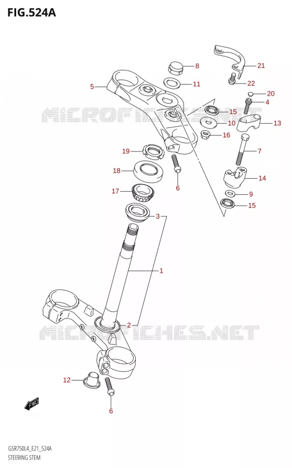 STUURKOLOM Suzuki MOTO 750 GSR 2014  GSR750AUE L4 (E21)