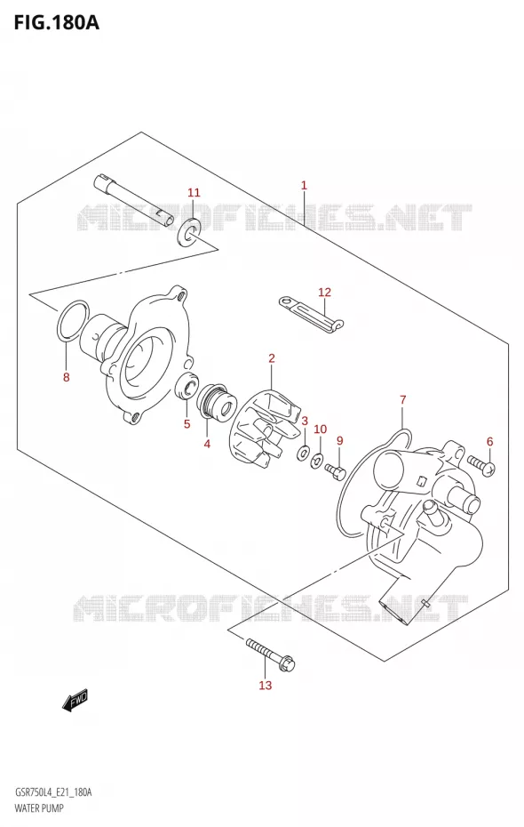 WATERPOMP Suzuki MOTO 750 GSR 2014  GSR750A L4 (E21)