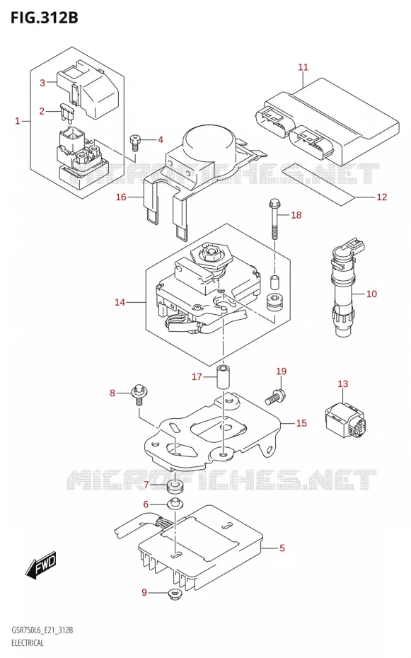 ELEKTRISCH (GSR750A:L6:E21) Suzuki MOTO 750 GSR 2016  GSR750 L6 (E21)