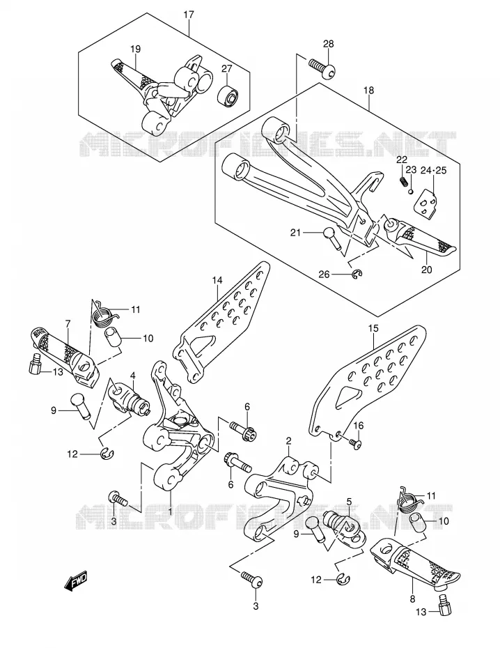 FOOTREST Suzuki MOTO 1000 GSX-R 2003  GSX-R1000 K3 (E37)