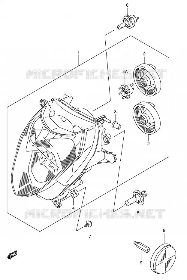 KOPLAMP24) Suzuki MOTO 1000 GSX-R 2003  GSX-R1000 K3 (E02)