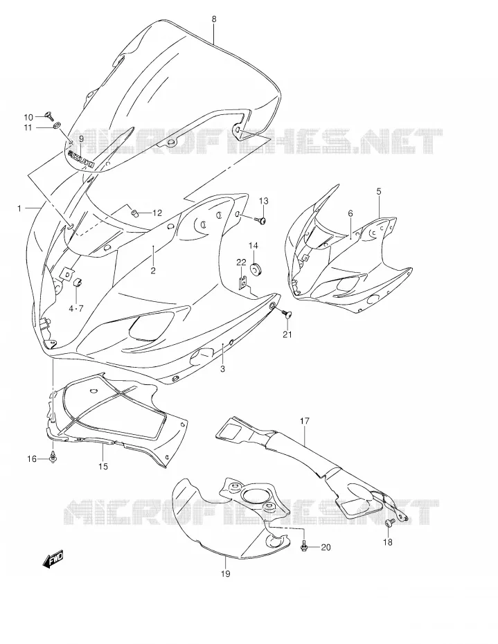 KUIP - ETIKETTEN CHASSIS (MODELE K3) Suzuki MOTO 1000 GSX-R 2003  GSX-R1000 K3 (E37)