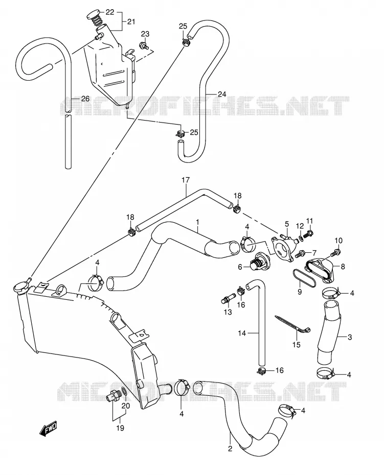 RADIATOR SLANG Suzuki MOTO 1000 GSX-R 2003  GSX-R1000 K3 (E19)