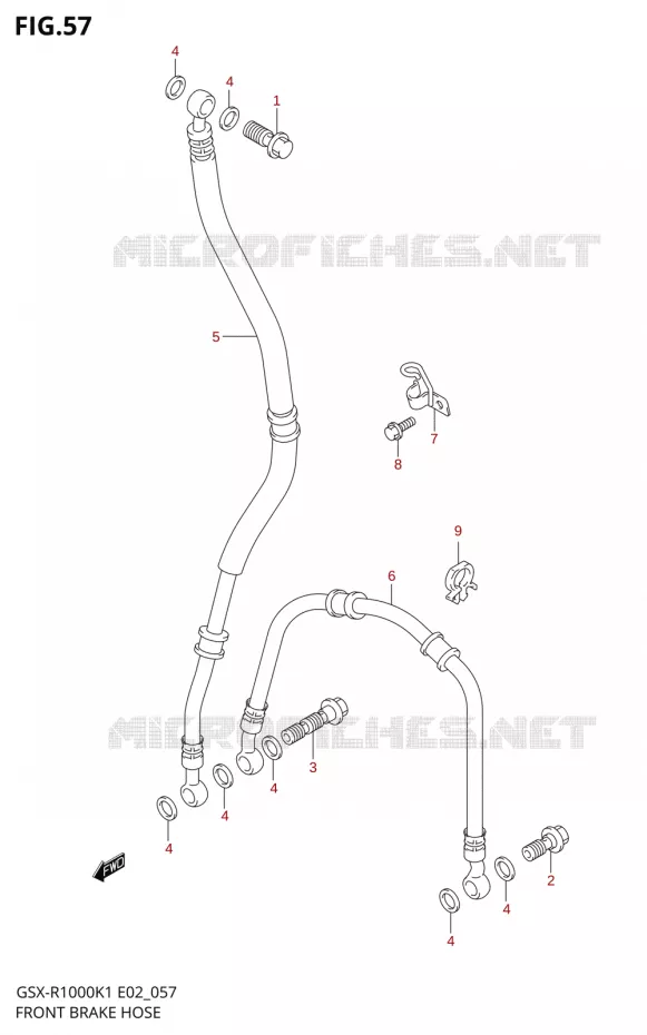 FRONT REMSLANG Suzuki MOTO 1000 GSX-R 2001  GSX-R1000K1(E2)
