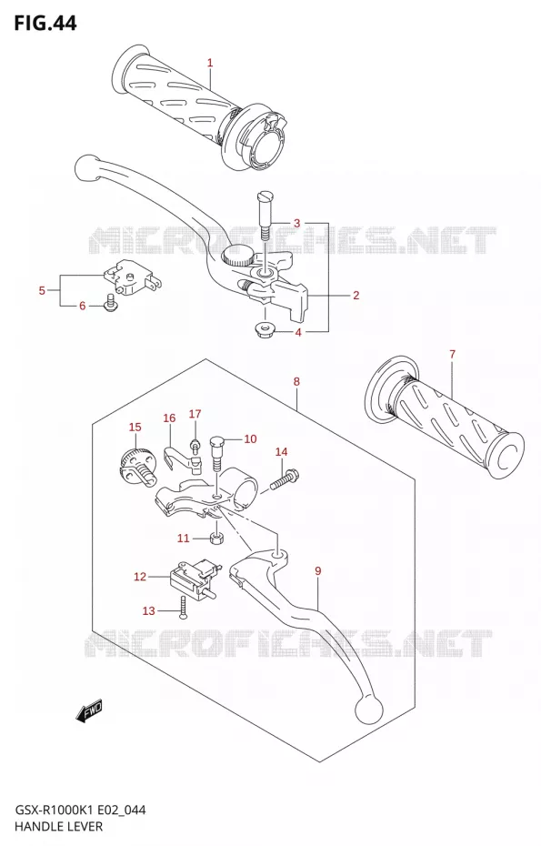 HANDGRIPS - LEVERS Suzuki MOTO 1000 GSX-R 2001  GSX-R1000K1(E2)