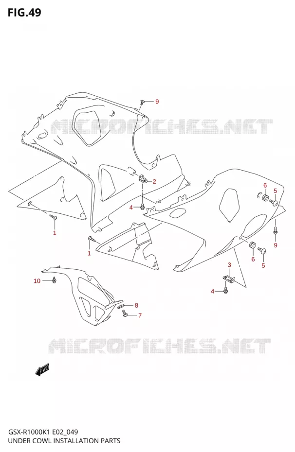 SIDE KUIP Suzuki MOTO 1000 GSX-R 2001  GSX-R1000K1(E19)