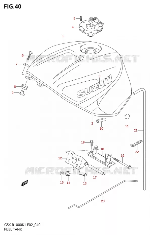 BENZINETANKS (GSX-R1000K1) Suzuki MOTO 1000 GSX-R 2001  GSX-R1000K1(E24)