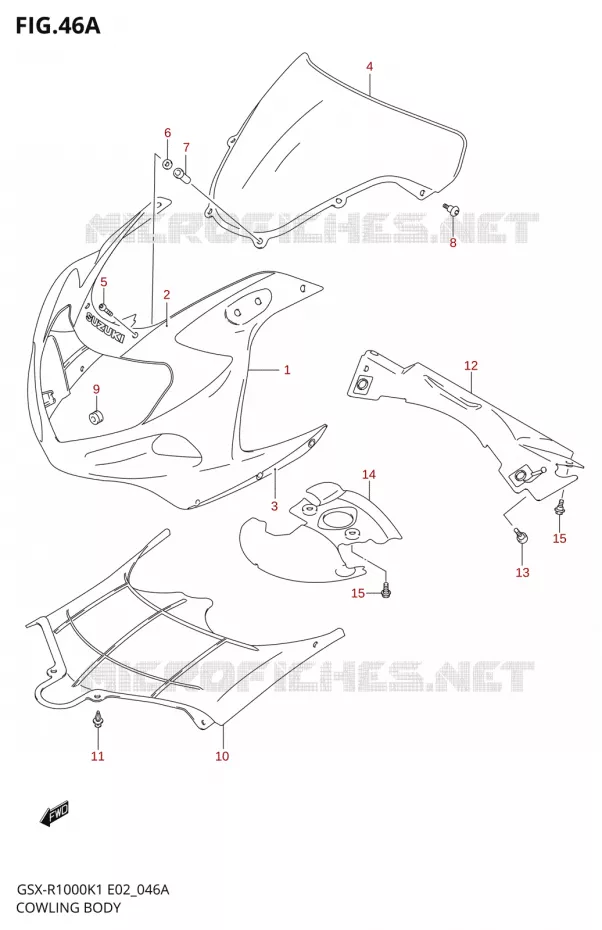 KUIP - ETIKETTEN CHASSIS (GSX-R1000K2) Suzuki MOTO 1000 GSX-R 2001  GSX-R1000K1(E24)