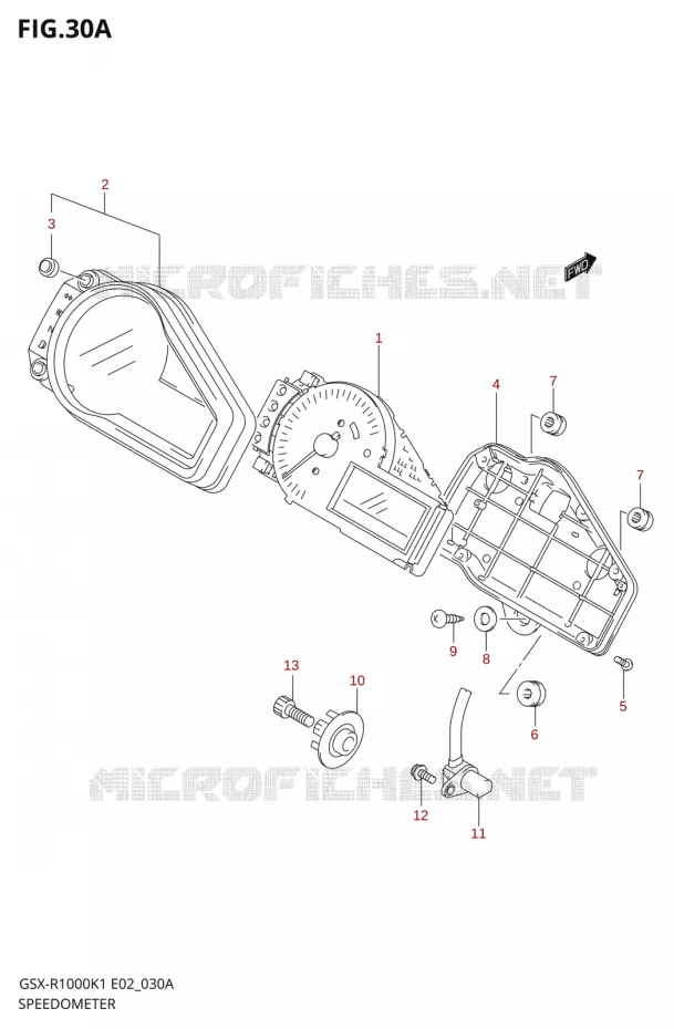 SNELHEIDSMETER1000K2) Suzuki MOTO 1000 GSX-R 2001  GSX-R1000K1(E24)