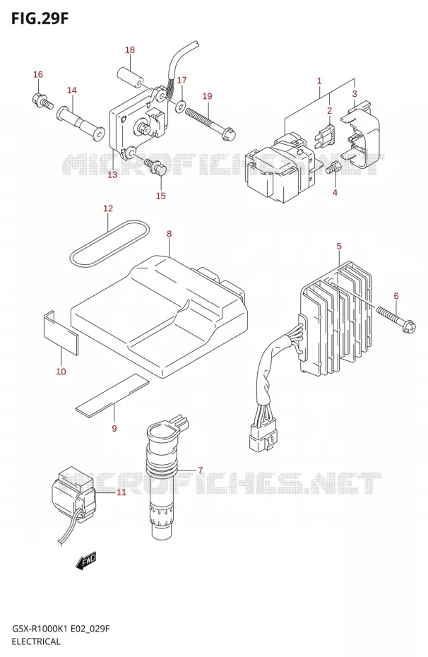 ELEKTRISCH (GSX-R1000K2 E24) Suzuki MOTO 1000 GSX-R 2001  GSX-R1000U1K1(E2)