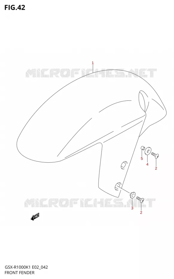 FRONT FENDER Suzuki MOTO 1000 GSX-R 2001  GSX-R1000U1K1(E2)