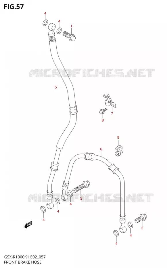 FRONT REMSLANG Suzuki MOTO 1000 GSX-R 2001  GSX-R1000U1K1(E2)