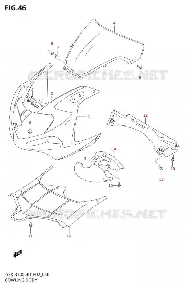 KUIP - ETIKETTEN CHASSIS (GSX-R1000K1) Suzuki MOTO 1000 GSX-R 2001  GSX-R1000U2K1(E2)