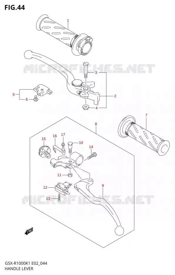 HANDGRIPS - LEVERS Suzuki MOTO 1000 GSX-R 2002  GSX-R1000K2(E19)