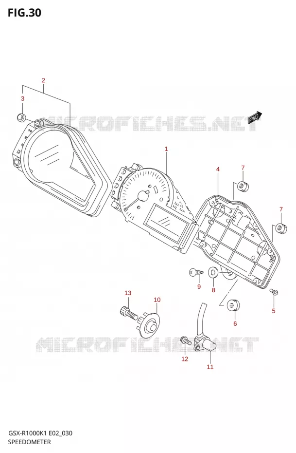 SNELHEIDSMETER1000K1) Suzuki MOTO 1000 GSX-R 2002  GSX-R1000K2(E19)