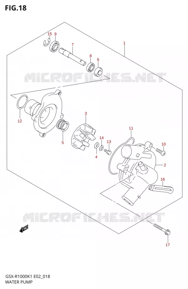 WATERPOMP Suzuki MOTO 1000 GSX-R 2002  GSX-R1000K2(E24)