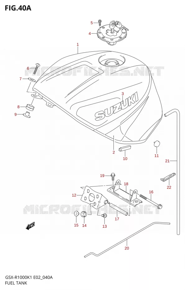 BENZINETANKS (GSX-R1000K2) Suzuki MOTO 1000 GSX-R 2002  GSX-R1000U1K2(E2)