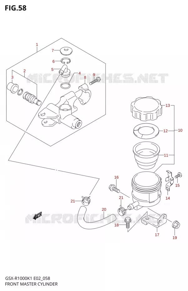 FRONT HOOFDREMCILINDER Suzuki MOTO 1000 GSX-R 2002  GSX-R1000U1K2(E2)