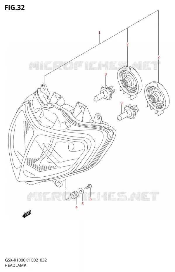 KOPLAMP24) Suzuki MOTO 1000 GSX-R 2002  GSX-R1000U1K2(E2)