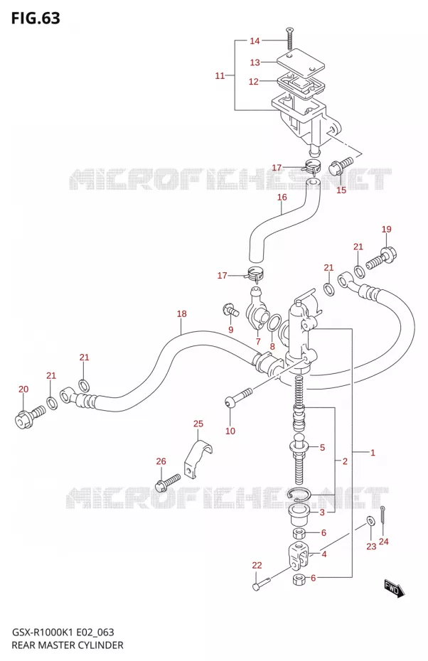 ACHTER HOOFDREMCILINDER Suzuki MOTO 1000 GSX-R 2002  GSX-R1000U2K2(E2)