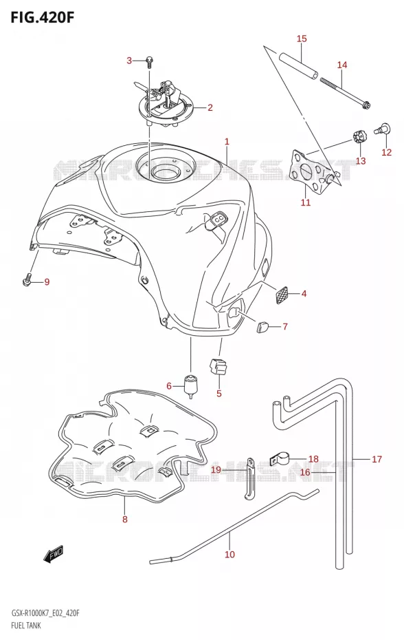 BENZINETANKSX-R1000:K8:(E24,P37)) Suzuki MOTO 1000 GSX-R 2007  GSX-R1000 K7 (E19)