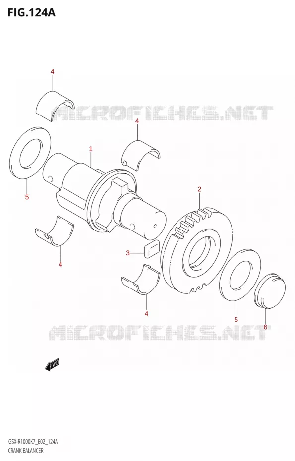 CRANK BALANCER Suzuki MOTO 1000 GSX-R 2007  GSX-R1000 K7 (P37)