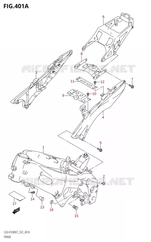 FRAME Suzuki MOTO 1000 GSX-R 2007  GSX-R1000 K7 (E24)