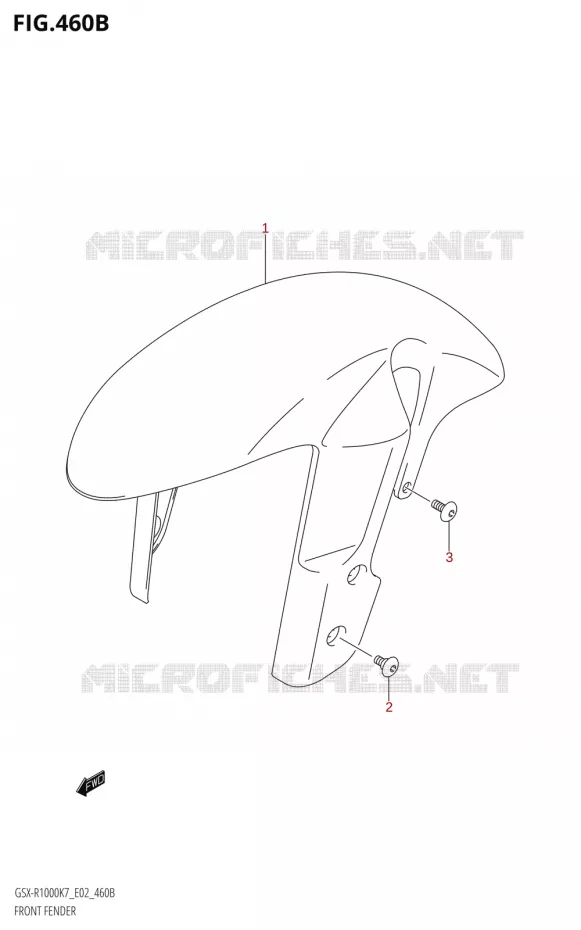 FRONT FENDER (K8) Suzuki MOTO 1000 GSX-R 2007  GSX-R1000 K7 (E19)
