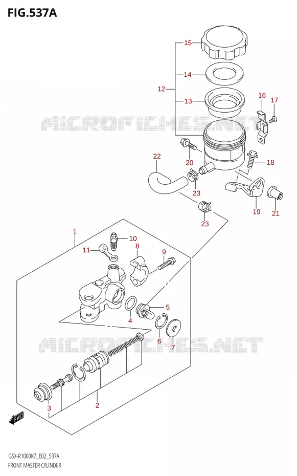 FRONT HOOFDREMCILINDER Suzuki MOTO 1000 GSX-R 2007  GSX-R1000 K7 (P37)