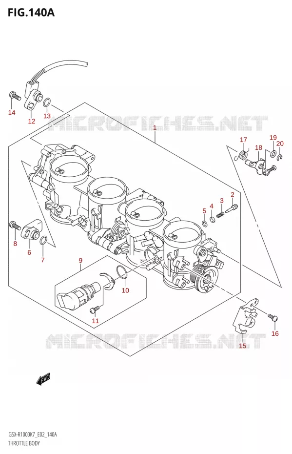 GASKLEPHUISY (K7) Suzuki MOTO 1000 GSX-R 2007  GSX-R1000 K7 (E02)